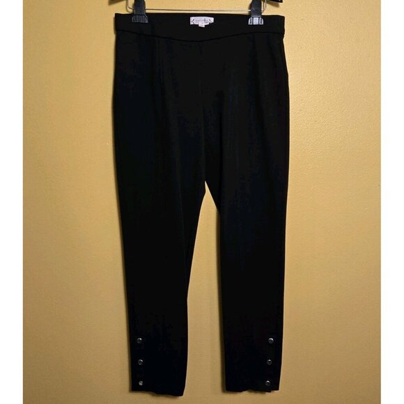 Nanette Lepore High Waist Pants leggings Skinny Pants Black L Pull On Size 10 - Picture 1 of 8